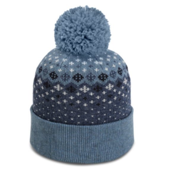 Imperial 6017 The Banff Jacquard Knit Beanie, Size OSFA - Slate Blue Unisex - Picture 1 of 11